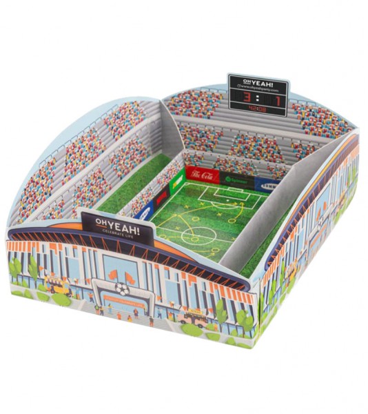Fußballstadion-Snack-Tablett - 25,5 x 35 cm