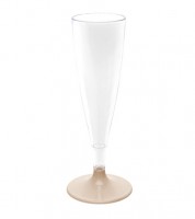 Sektgläser aus Kunststoff - taupe, transparent - 6 Stück
