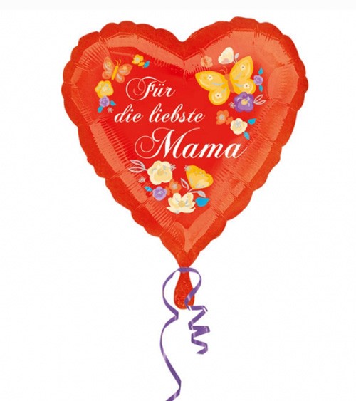 Herz-Folienballon "Für die liebste Mama"