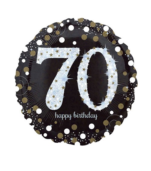 Runder Folienballon "Sparkling Celebration" - 70. Geburtstag
