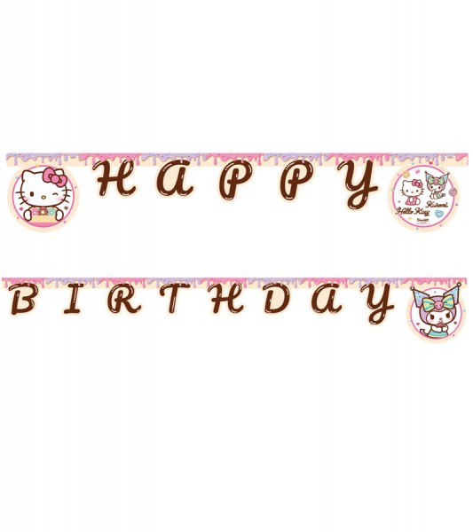 Happy Birthday Girlande "Kuromi und Hello Kitty" - 2 m