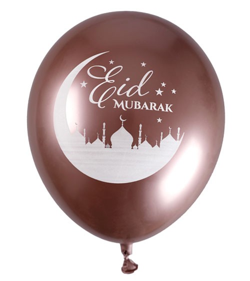 Luftballons "Eid Mubarak" - rosegold - 6 Stück