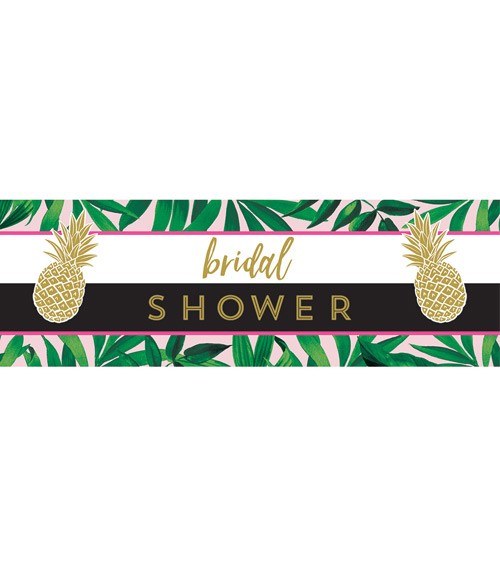 Bridal Shower-Partybanner "Goldene Ananas" - 152 x 51 cm