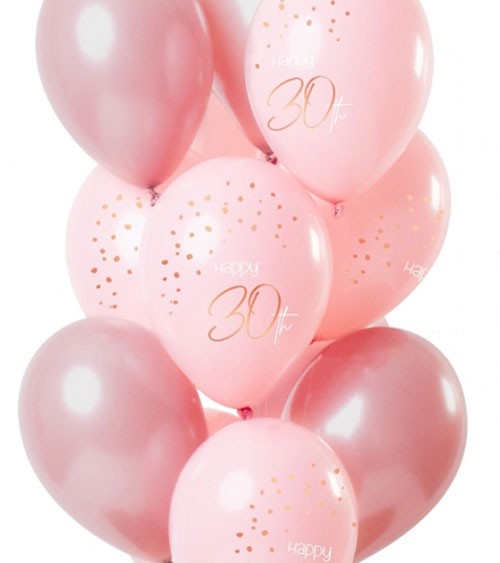 Luftballon-Set "Elegant Lush Blush - 30. Geburtstag - 12-teilig