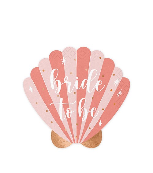 Muschel-Servietten "Bride to Be" - 20 Stück