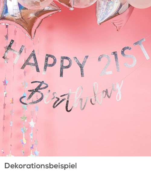 Individualisierbare DIY-Girlande "Happy Birthday" - irisierend