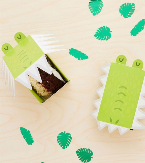 Mini Cake Boxen "Krokodil" - 10 Stück