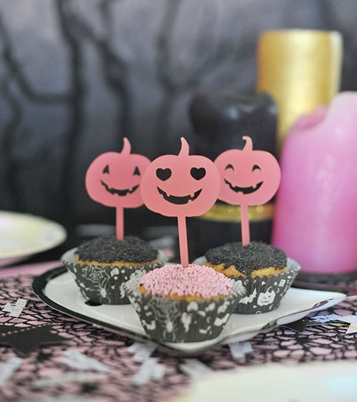 Cake-Picks "Kürbisse" aus Acryl - 6-teilig