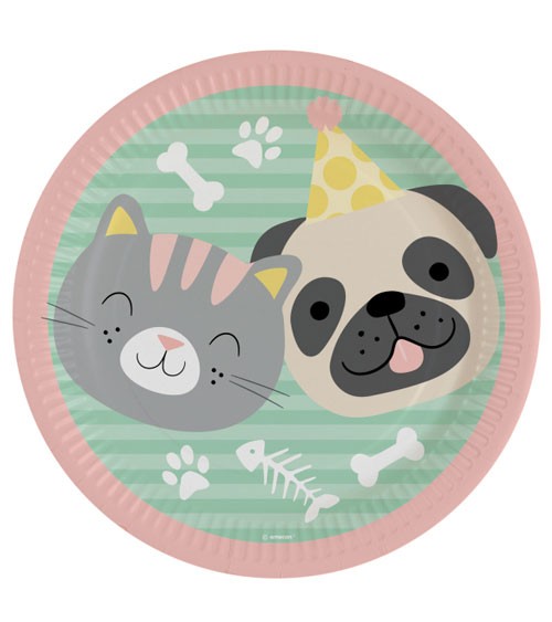 Pappteller Cats & Dogs - 8 Stück