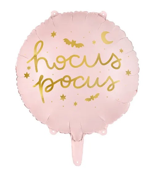 Runder Folienballon "Hocus Pocus" - rosa & gold - 45 cm