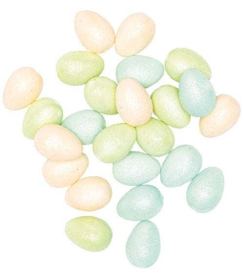 Deko-Eier mit Glitter - pastell - 4 cm - 24 Stück