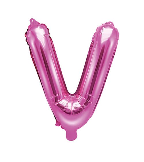 Folienballon Buchstabe "V" - pink - 35 cm