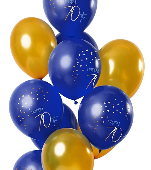 Luftballon-Set "True Blue & Gold - 70. Geburtstag - 12-teilig