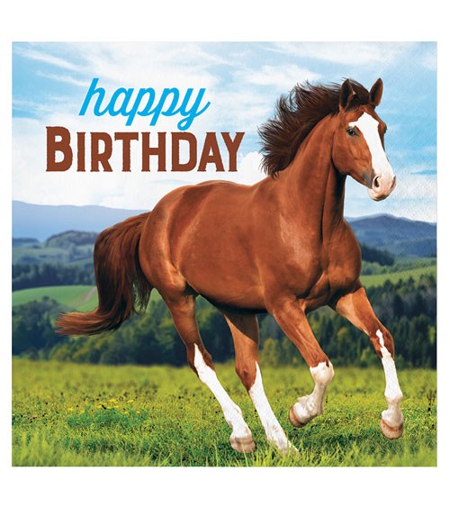 Servietten "Pferde" - Happy Birthday - 16 Stück