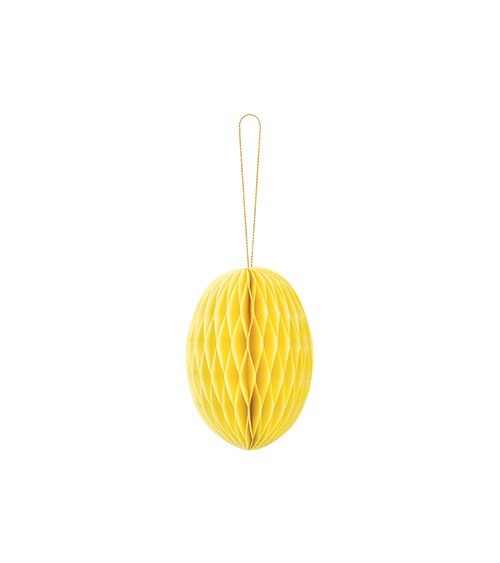 Waben-Deko "Osterei" mit Magnet - gelb - 12 cm