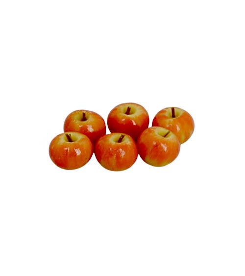 Miniatur Äpfel - rot - 0,8 cm - 6 Stück