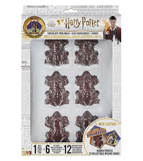 Harry Potter Pralinen-Form mit Sammelkarten "Schoko-Frosch"