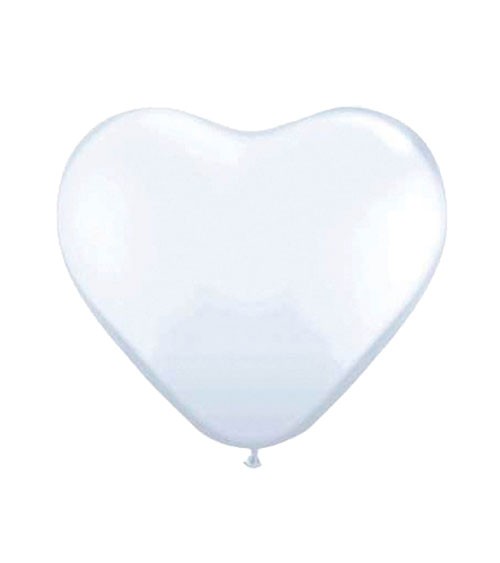 Herz-Luftballons - 25 cm - weiß - 100 Stück