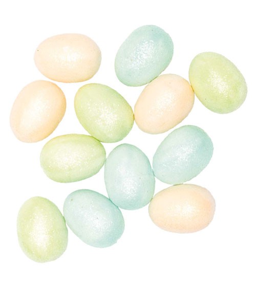 Deko-Eier mit Glitter - pastell - 5 cm - 12 Stück