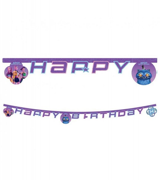 Happy Birthday Girlande "KPoP Demon Hunters" - 2 m