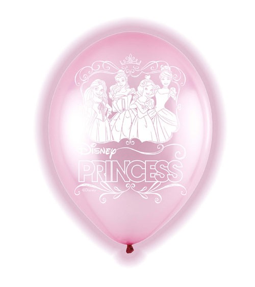 LED-Luftballons "Disney Prinzessinnen" - rosa - 27,5 cm - 5 Stück