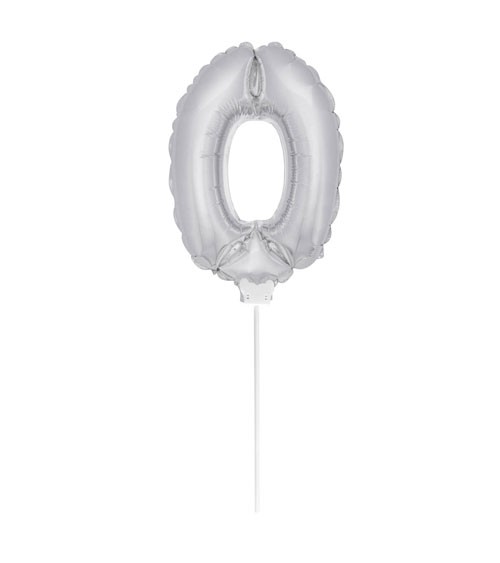 Folienballon Zahl "0" - silber