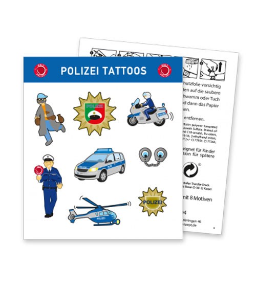 Tattoos "Polizei" - 1 Bogen