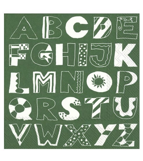 Servietten "ABC" - grün - 20 Stück