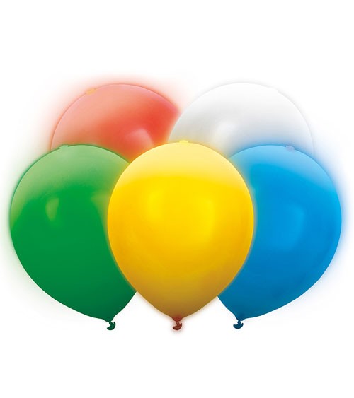 LED-Luftballons - Farbmix - 30 cm - 5 Stück