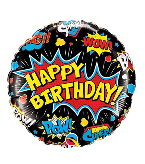 Folienballon "Birthday Super Hero" - 46 cm