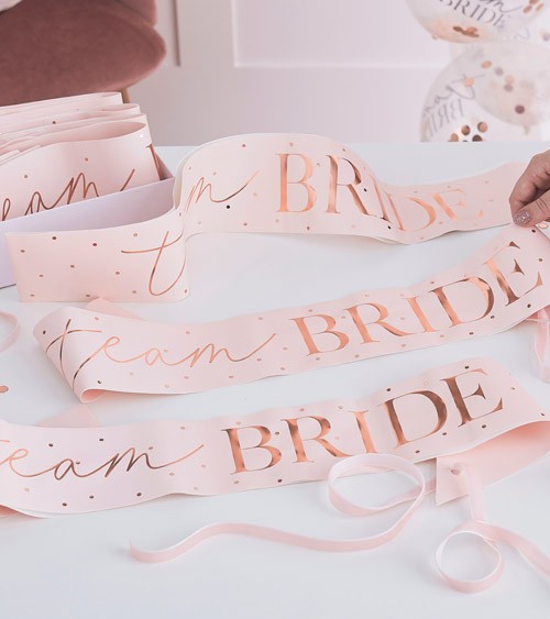 Team Bride Schärpen - blush, rosegold - 6 Stück