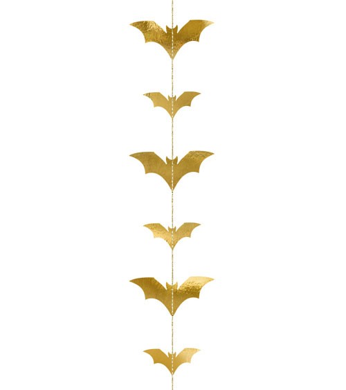 Hängedekoration aus Papier "Fledermäuse" - gold - 1,5 m