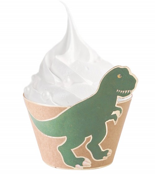 Cupcake-Wrapper "Dinosaurier" - 6 Stück