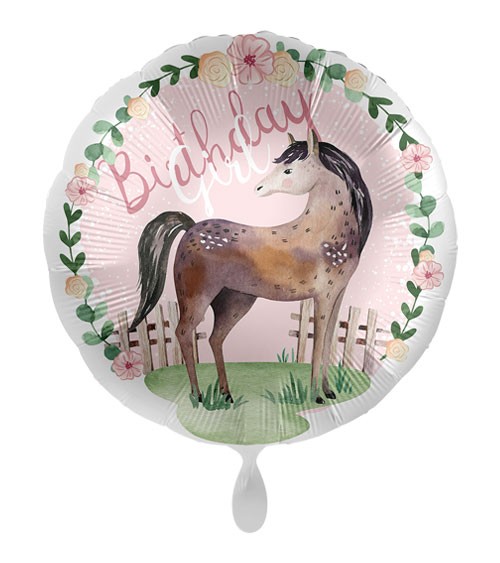 Folienballon "Charming Horse" - Birthday Girl