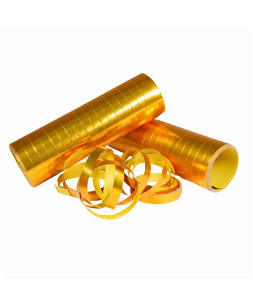 Luftschlangen - metallic gold - 3 Stück