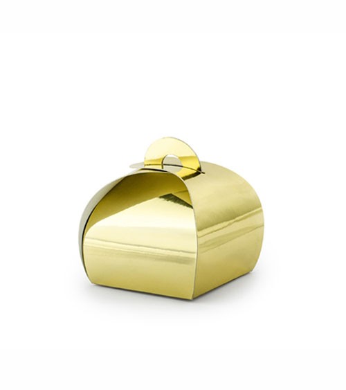 Goldene Geschenkboxen - 6 x 6 cm - 10 Stück