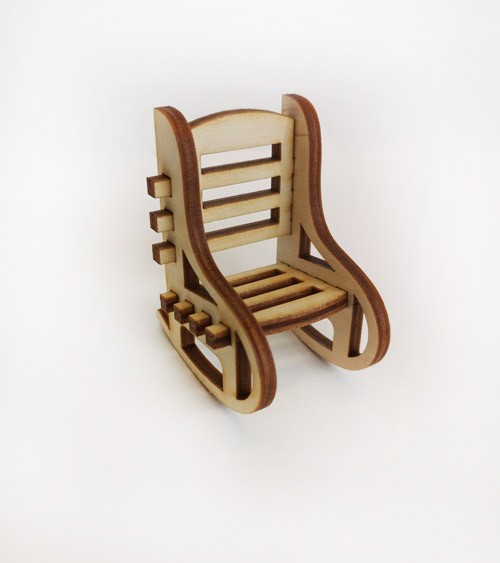 DIY Mini-Schaukelstuhl aus Holz - 4-teilig