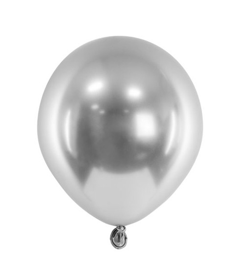 Mini-Glossy-Luftballons - silber - 50 Stück