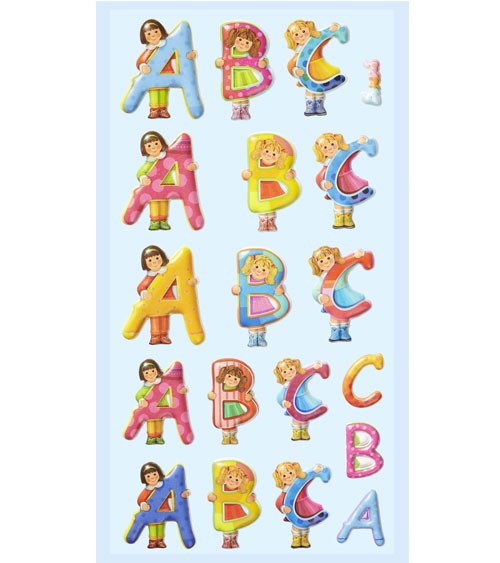 Softy-Sticker "ABC Mädchen" - 1 Bogen