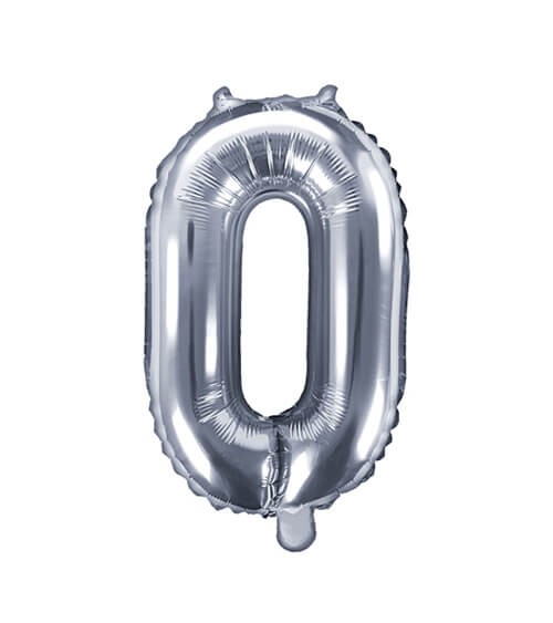 Folienballon Zahl "0" - silber - 35 cm