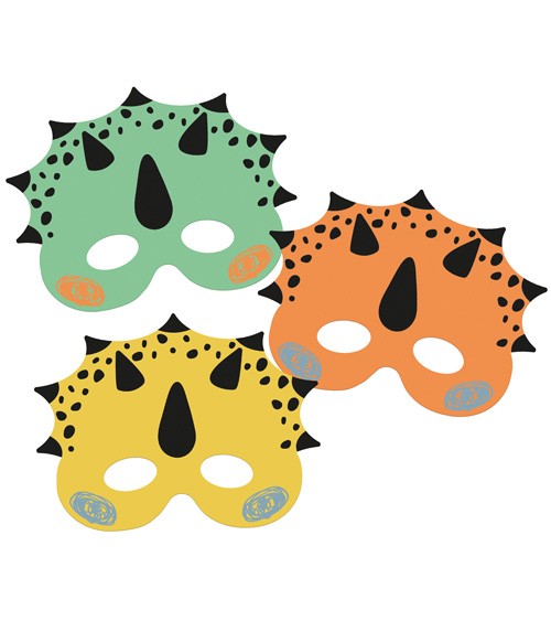Kindermasken aus Papier "Dino Roars" - 6 Stück