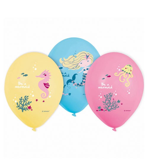 Luftballon-Set "Blonde Meerjungfrau" - 6 Stück