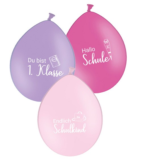 Luftballon-Set "Einschulung" - rosa, pink & lavendel - 30-teilig