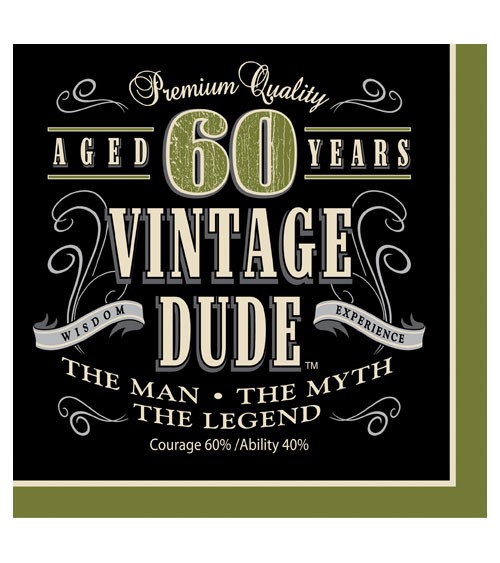 Servietten Vintage Dude 60 Geburtstag 16 Stuck