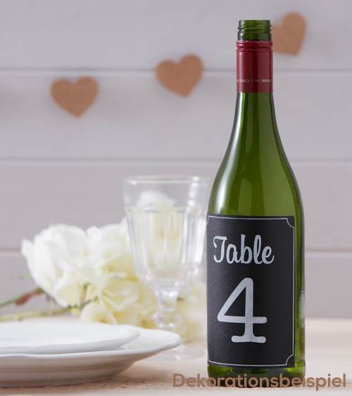 Kreidetafel-Tischnummern - selbstklebend - 1 bis 12