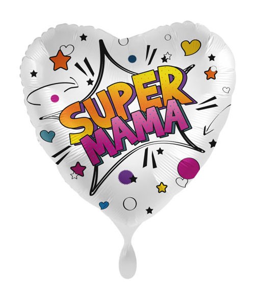Herz-Folienballon "Super Mama"