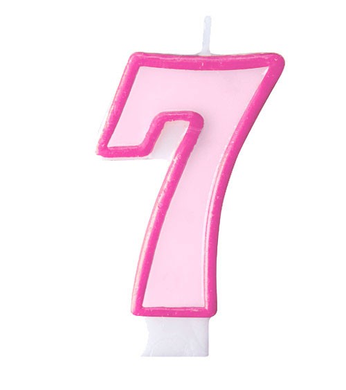 Geburtstagskerze "7" - rosa/pink