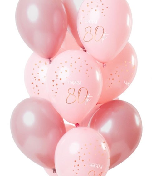 Luftballon-Set "Elegant Lush Blush - 80. Geburtstag - 12-teilig