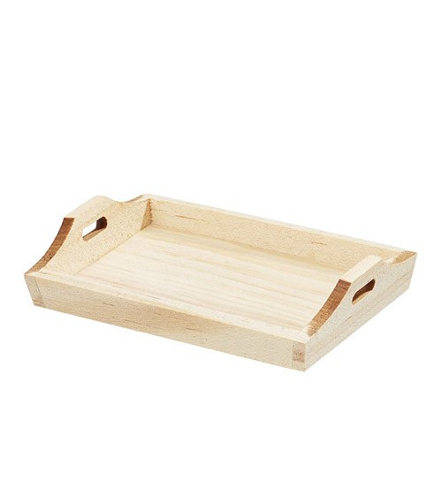 Mini Holz-Tablett - natur - 5 x 3,5 cm