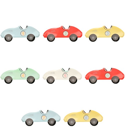 Shape-Pappteller "Race Car" - 8 Stück